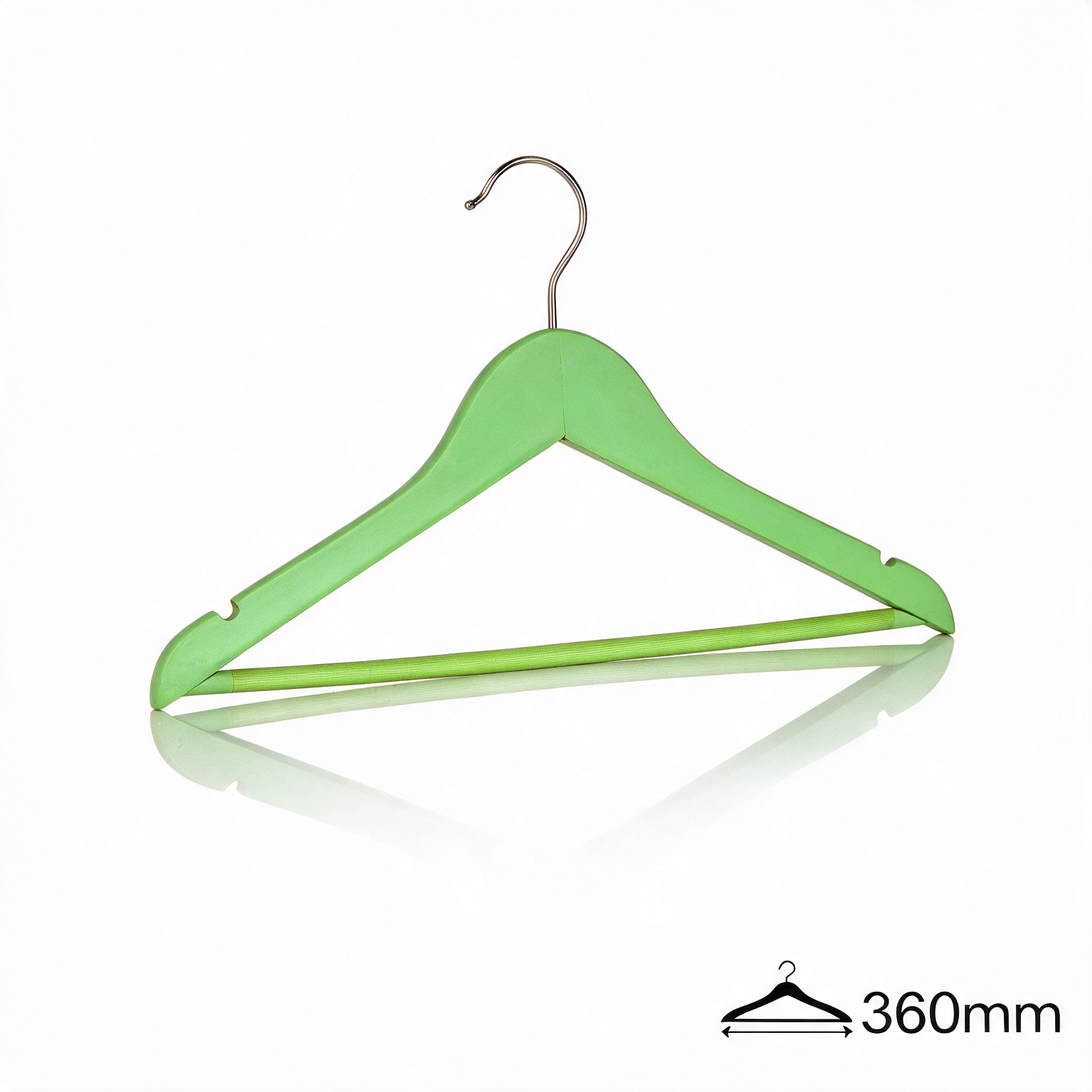Детские вешалки-плечики деревянные KH66116-36CM /green lacquer color/100pcs/ctn