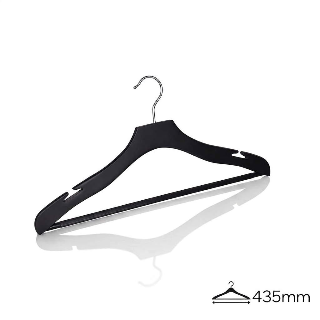 Вешалки-плечики деревянные FH64116-T /black matt color/100pcs/ctn