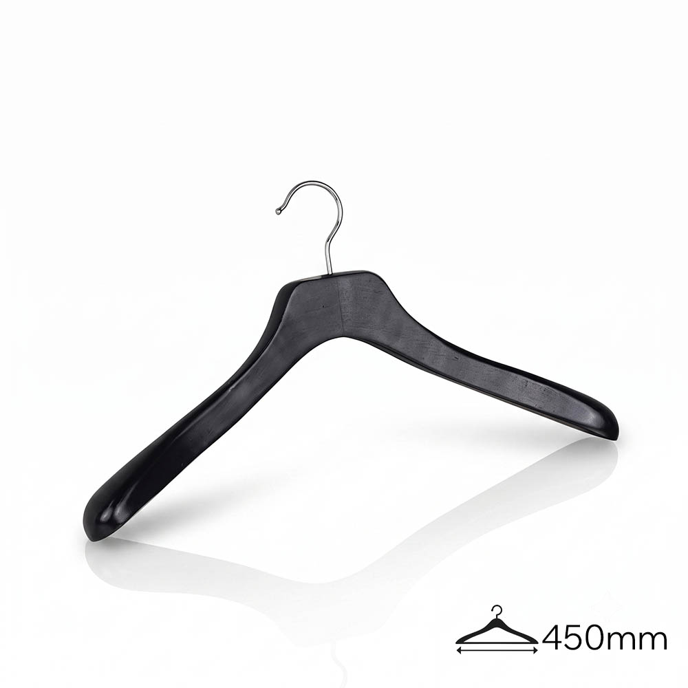 Вешалки-плечики деревянные с зажимами для брюк DH289026-45CM /black matt color/24pcs/ctn