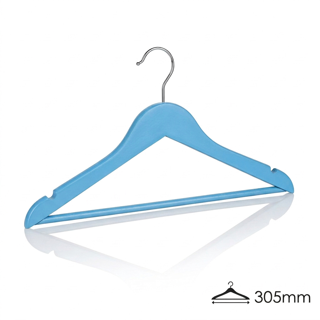 Детские вешалки-плечики деревянные KH66116-30.5CM /blue lacquer color/100pcs/ctn