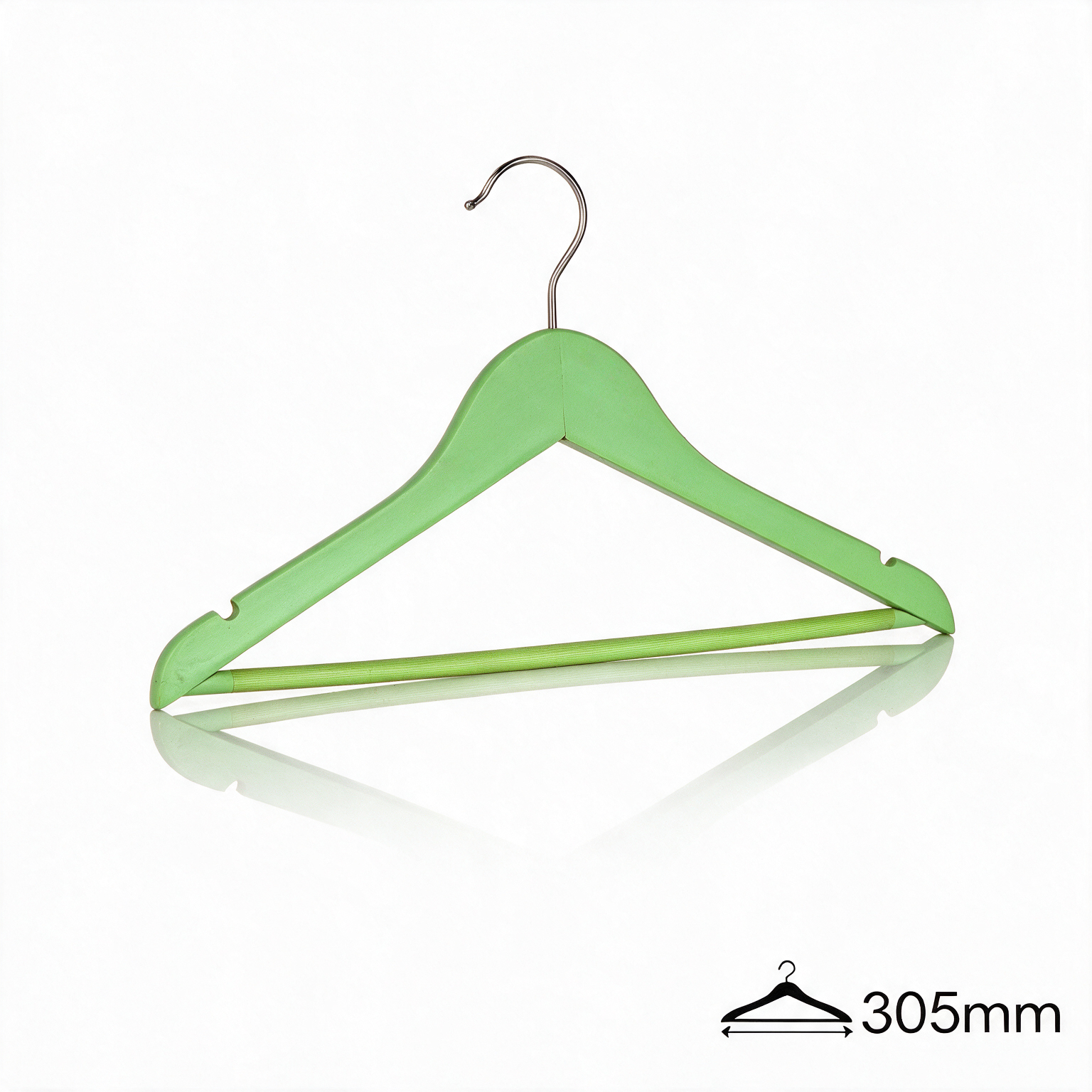 Детские вешалки-плечики деревянные KH66116-30.5CM /green lacquer color/100pcs/ctn