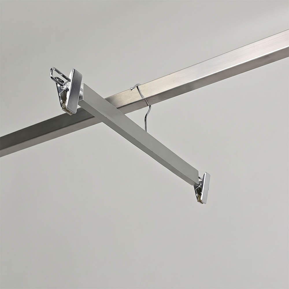 Вешалка-зажим деревянная для брюк SH24116-36CM /silver lacquer color/120pcs/ctn