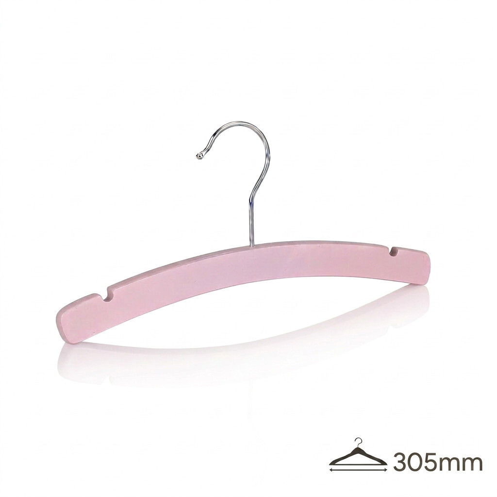 Детские вешалки-плечики деревянные KH90106-30.5CM /pink lacquer color/60pcs/ctn