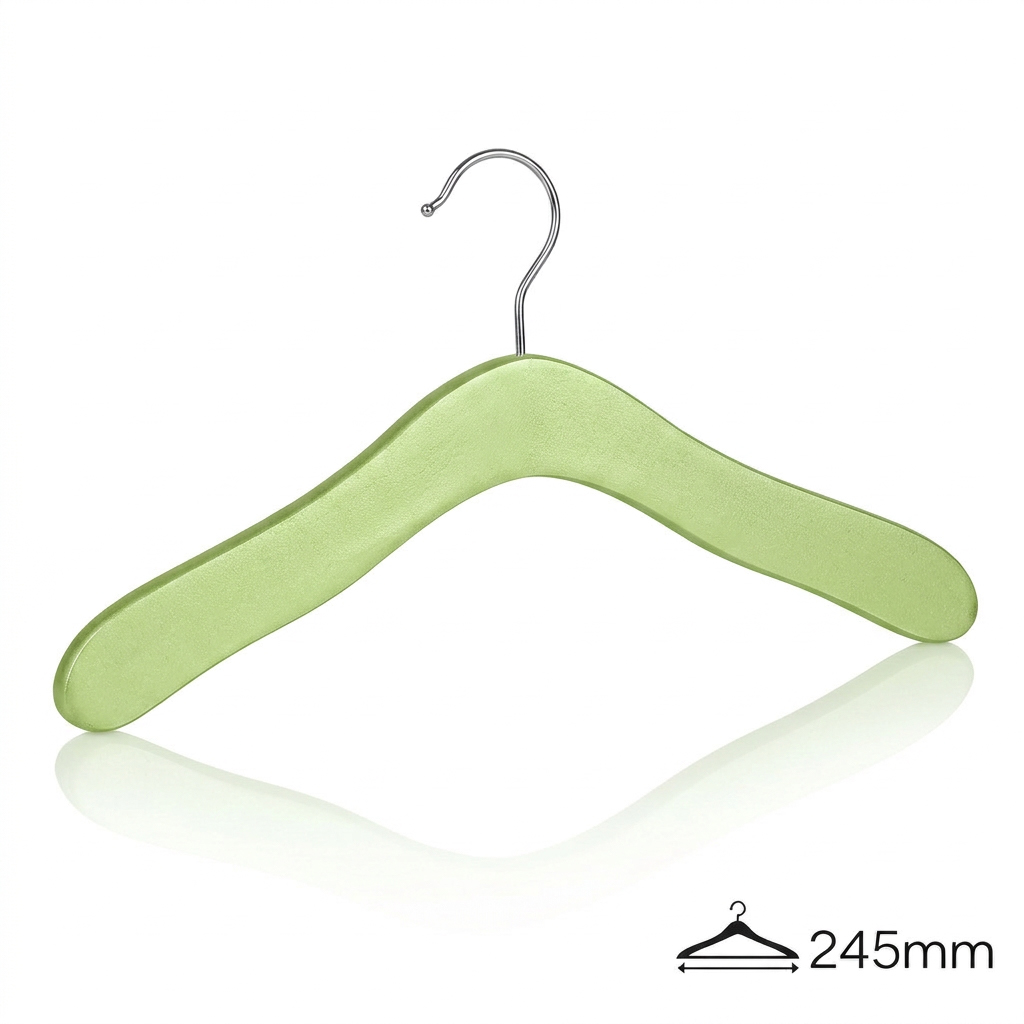 Детские вешалки-плечики деревянные KH65006 /green lacquer color/100pcs/ctn