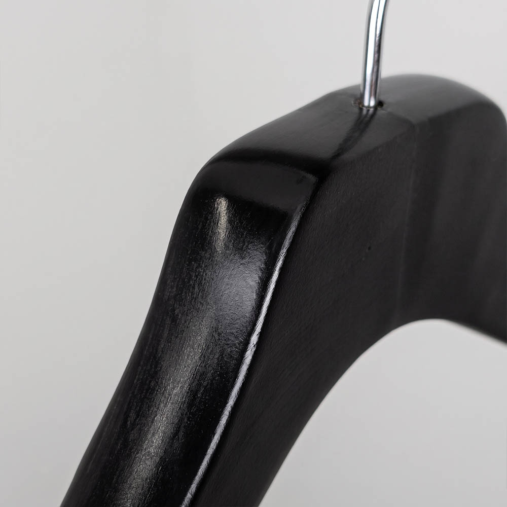 Вешалки-плечики деревянные с зажимами для брюк DH289026-42CM /black matt color/24pcs/ctn