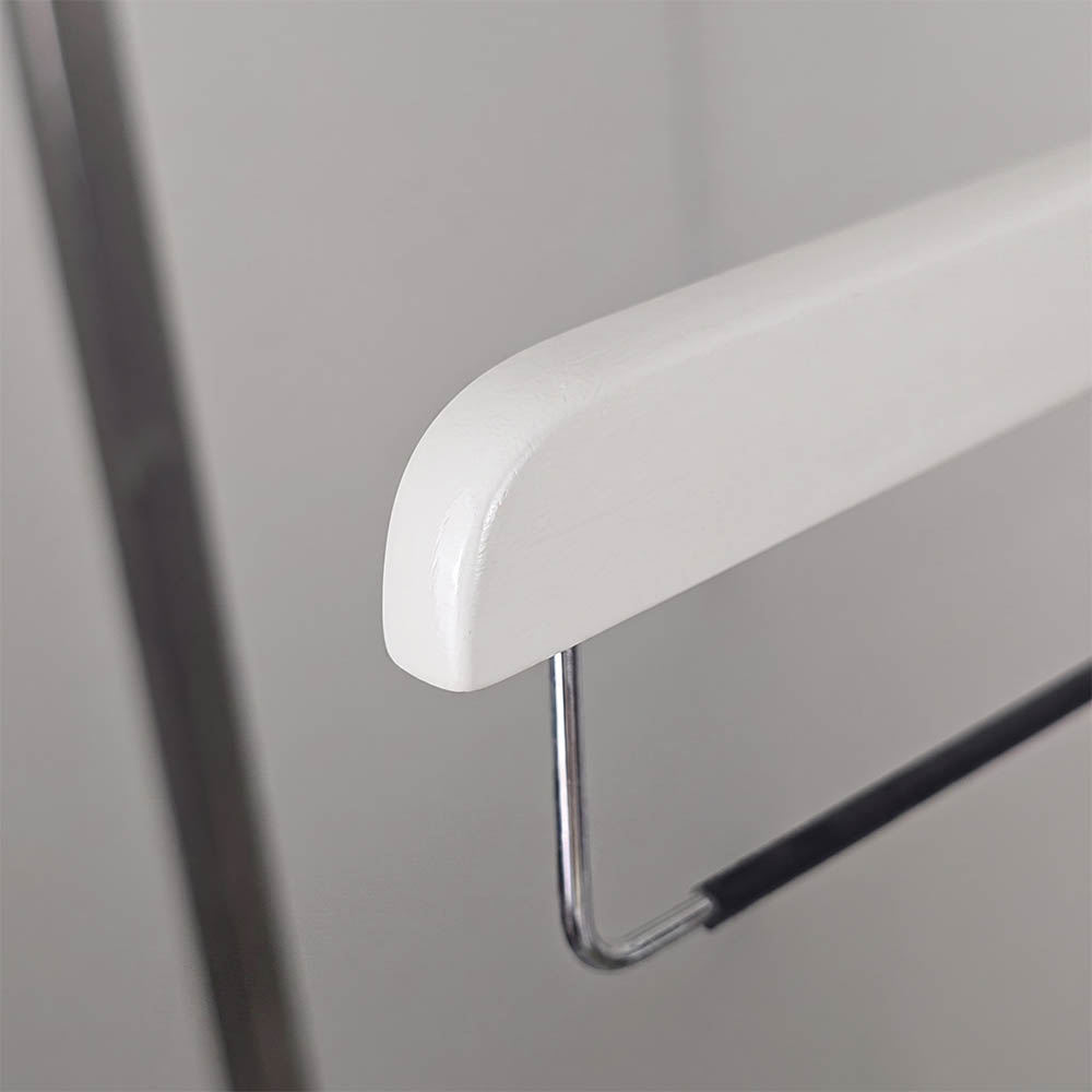 Вешалка-зажим деревянная для брюк PH36066-36CM /white lacquer color/50pcs/ctn