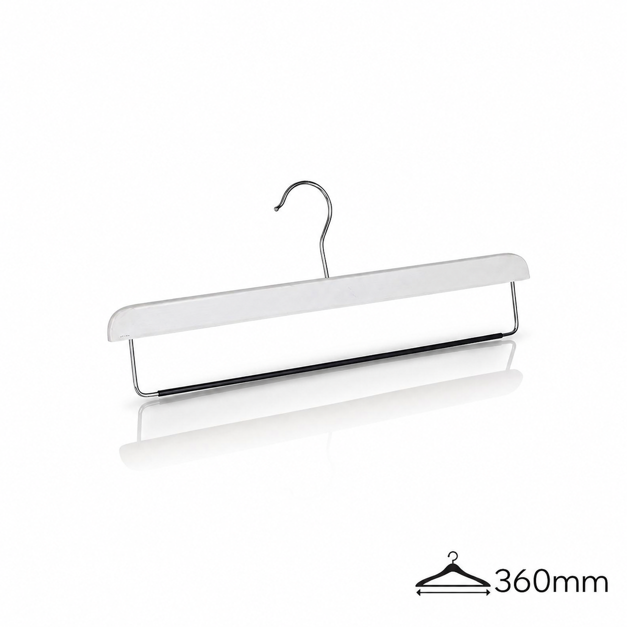 Вешалка-зажим деревянная для брюк PH36066-36CM /white lacquer color/50pcs/ctn