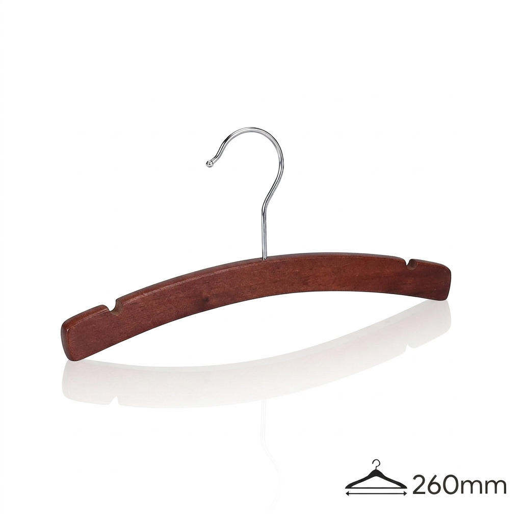 Детские вешалки-плечики деревянные KH90106-26CM /mahogany lacquer color/60pcs/ctn