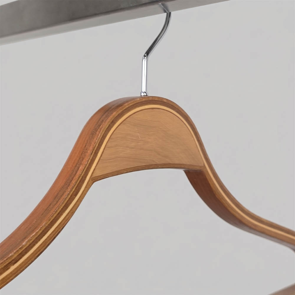 Вешалки-плечики деревянные FLCH44FB-1.8CMT /walnut wood-walnut color/100pcs/ctn/flat