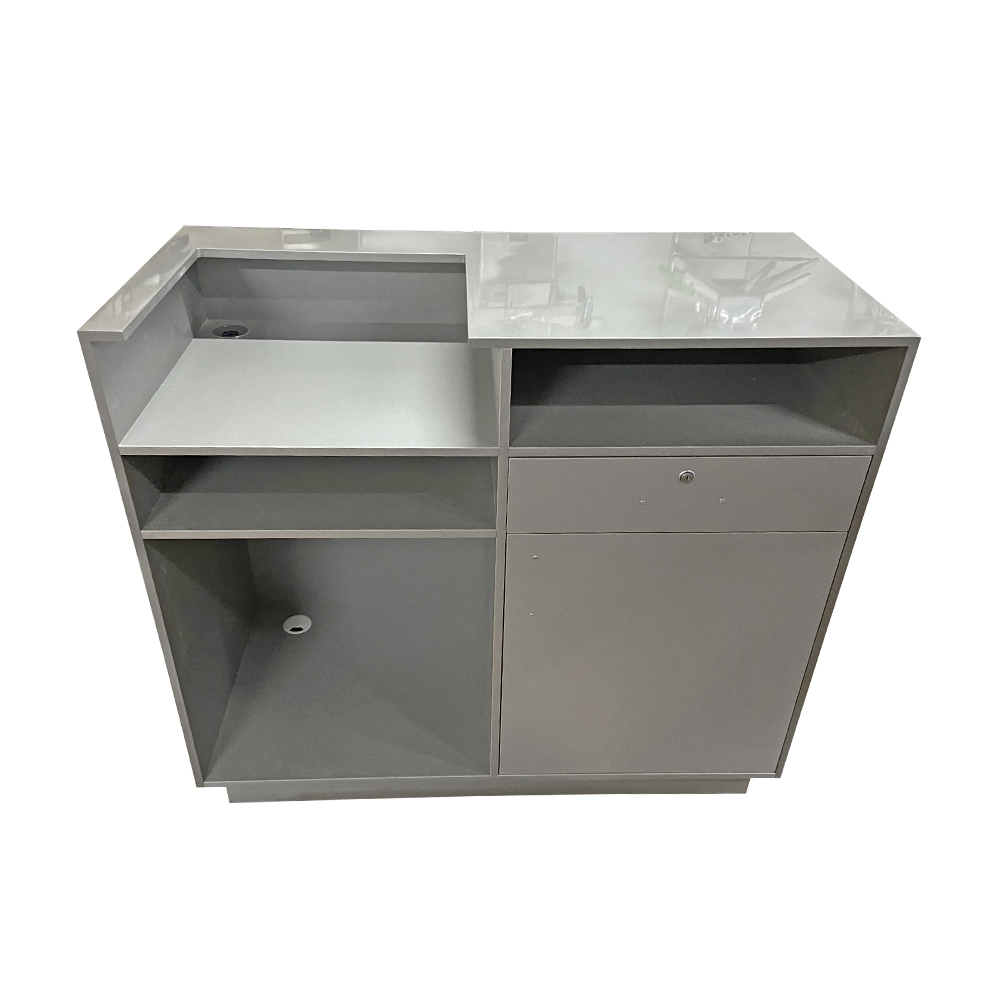 Кассовый стол KM-1200-550-1050-silver-glossy