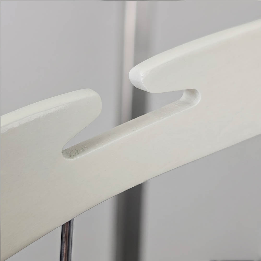 Вешалки-плечики деревянные с зажимами для брюк FH64126-T /white lacquer color/100pcs/ctn