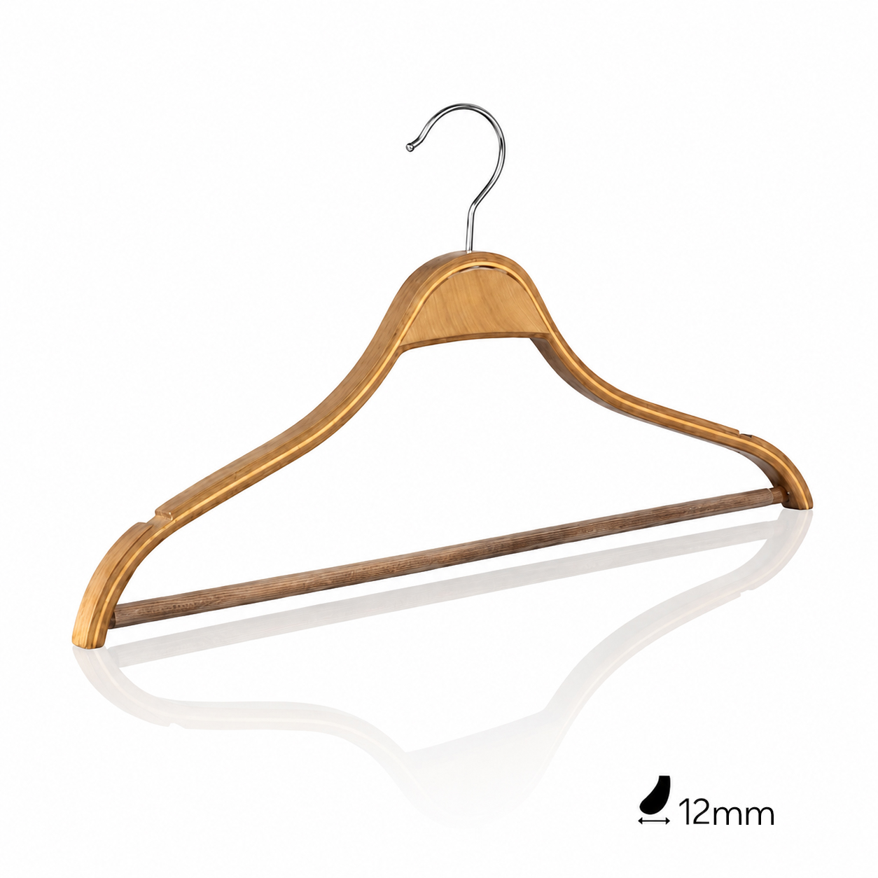 Вешалки-плечики деревянные FLCH44FB-1.2CMT /walnut wood-walnut color/100pcs/ctn/flat
