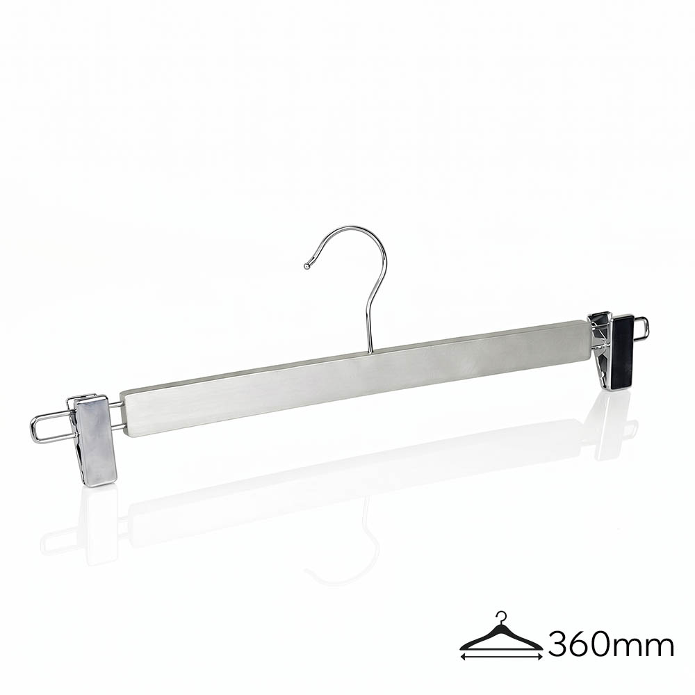Вешалка-зажим деревянная для брюк SH24116-36CM /silver lacquer color/120pcs/ctn