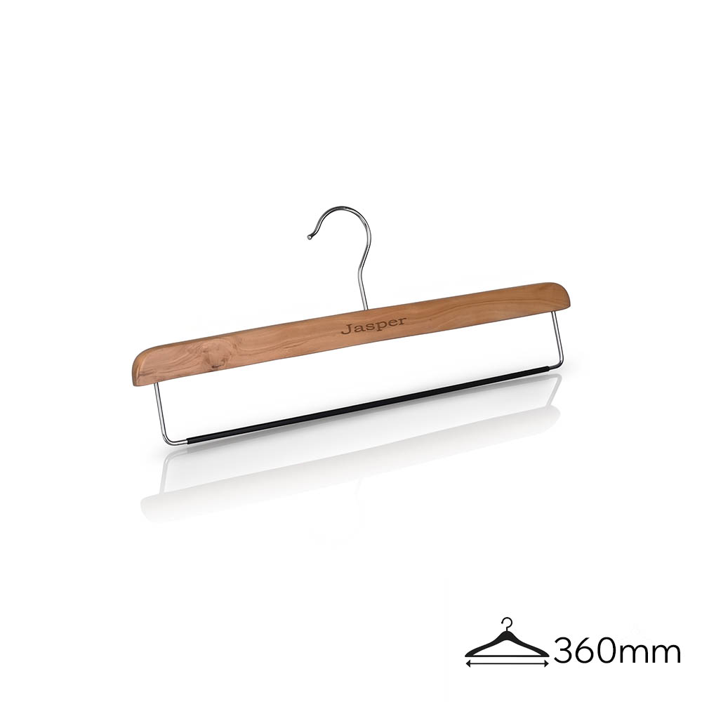 Вешалка-зажим деревянная для брюк PH36066-36CM /natural lacquer color/50pcs/ctn
