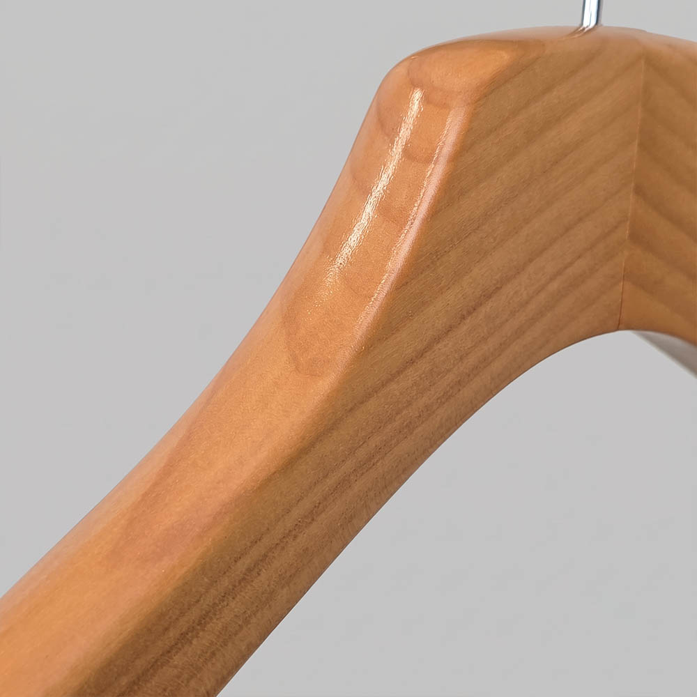 Вешалки-плечики деревянные с зажимами для брюк DH289026-42CM /natural lacquer color/24pcs/ctn