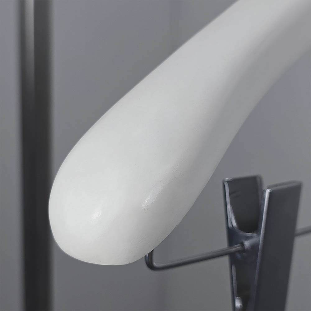 Вешалки-плечики деревянные с зажимами для брюк DH289026-45CM /white lacquer color/24pcs/ctn