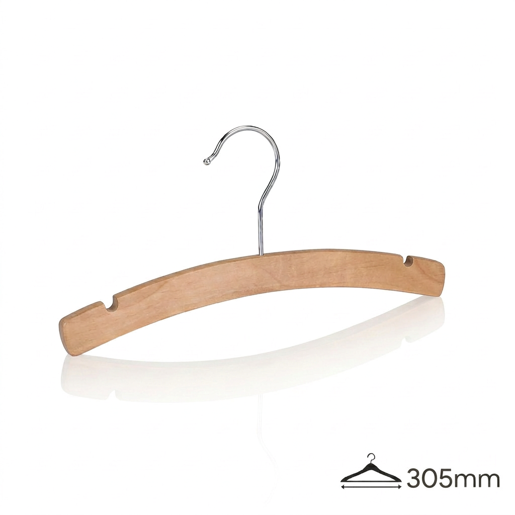 Детские вешалки-плечики деревянные KH90106-30.5CM /natural lacquer color/60pcs/ctn