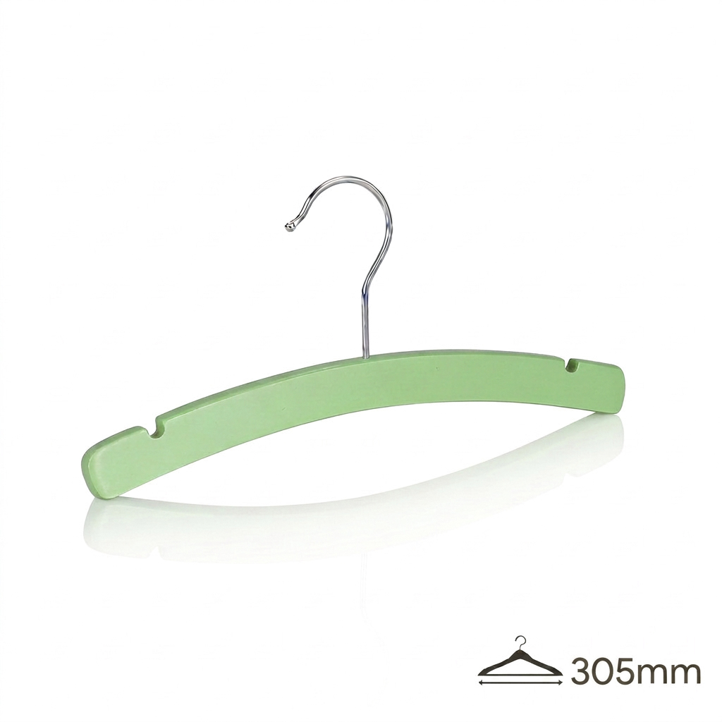Детские вешалки-плечики деревянные KH90106-30.5CM /green lacquer color/60pcs/ctn