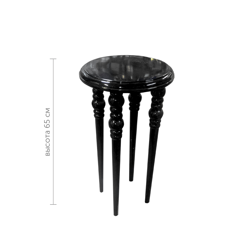Стол из МДФ черный глянец / высота 65 см Tab-2-black glossy