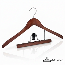 Купить Вешалки-плечики с зажимом деревянные CH93056 /mahogany lacquer color/50pcs/ctn