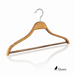 Купить Вешалки-плечики деревянные FLCH44FB-1.2CMT /walnut wood-walnut color/100pcs/ctn/flat