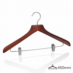 Купить Вешалки-плечики деревянные с зажимами для брюк DH67026 /mahogany lacquer color/24pcs/ctn
