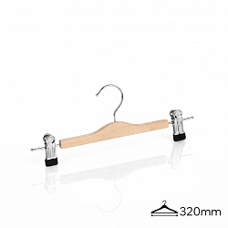Купить Вешалка-зажим деревянная для брюк FLSH32D /birch wood-natural color/100pcs/ctn/flat