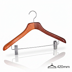 Купить Вешалки-плечики деревянные с зажимами для брюк DH289026-42CM /cherry lacquer color/24pcs/ctn